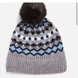 Vera Bradley Jacquard beanie Playful Penguins Blue Excellent condition